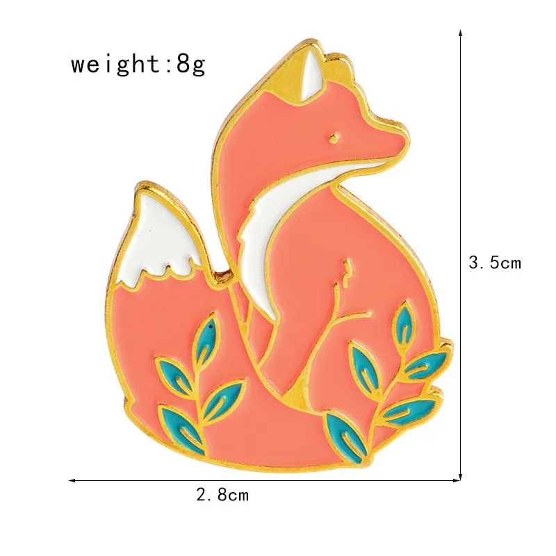 

Fox Enamel Pin Gold Silver Cute Foxes Badges Clothes Pins Brooches for Women Men Girls Boys Japanese Style Broches Jewelry Gifts