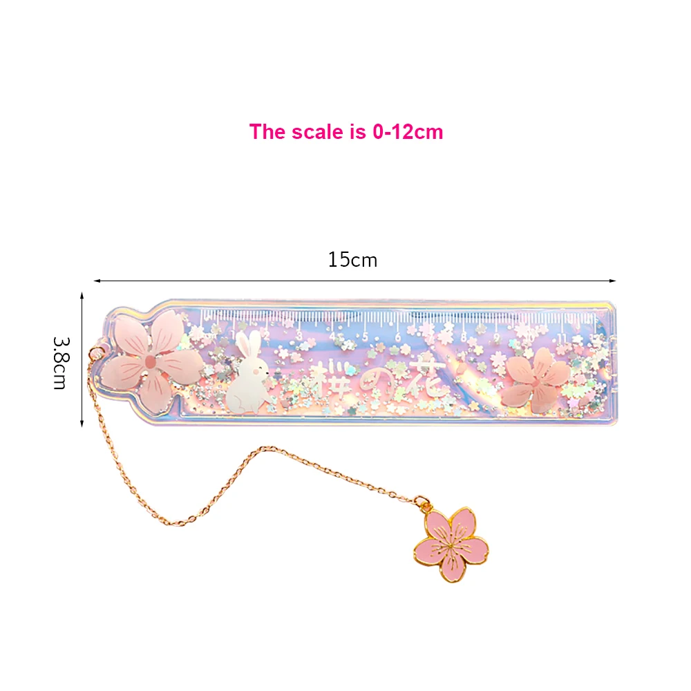 Креативная мультипликационная линейка, многофункциональная Закладка с металлической подвеской, Канцтовары для учебы 12 см, для школы, студентов, офиса