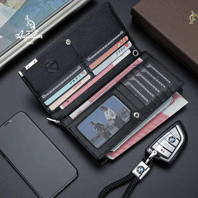 Cartera Hombre мужские кошельки винтажный вид Длинный кошелек кожаный мужской чехол