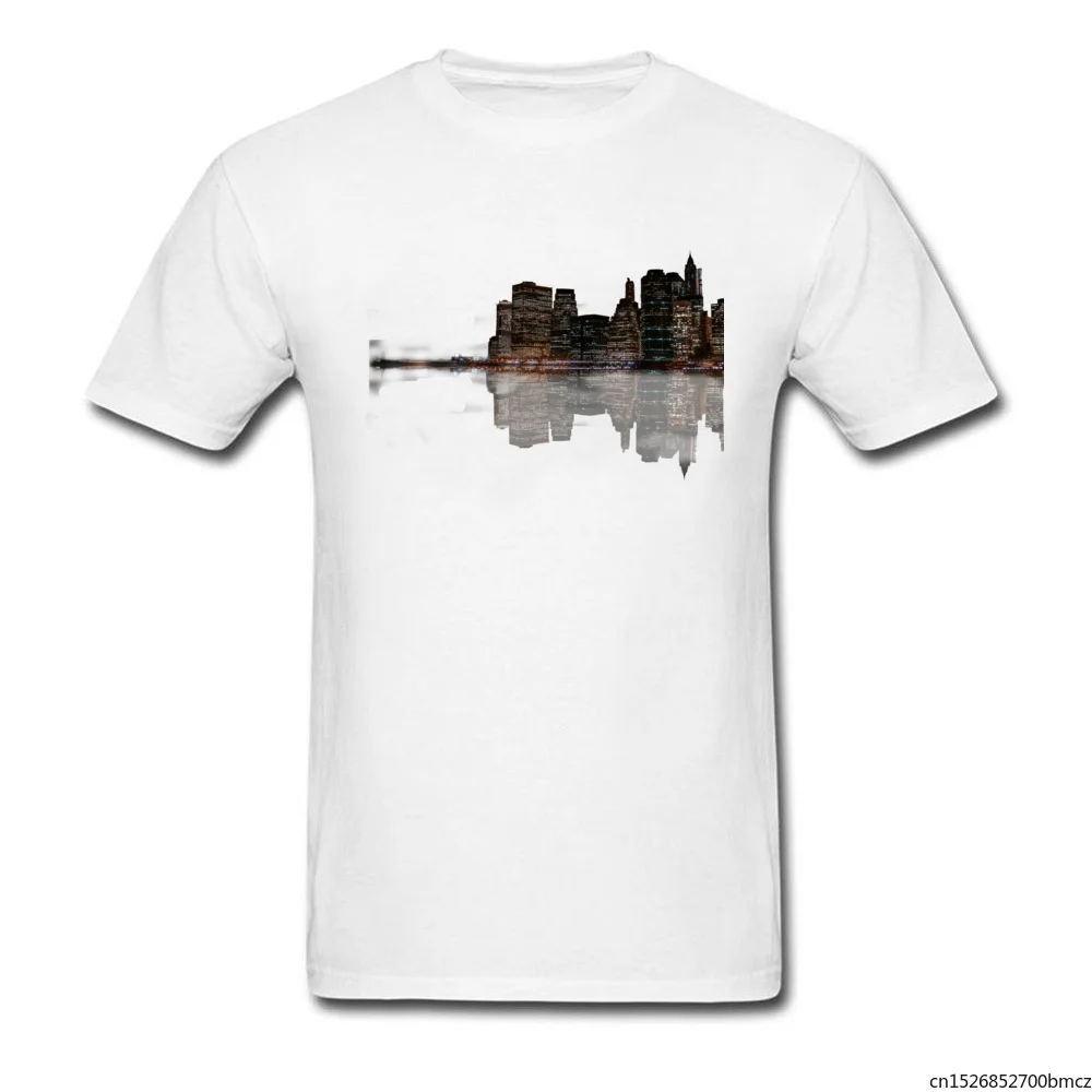

New York City Reflection WoWomen T Shirt New Fashion Autumn Round Neck Daily Tees