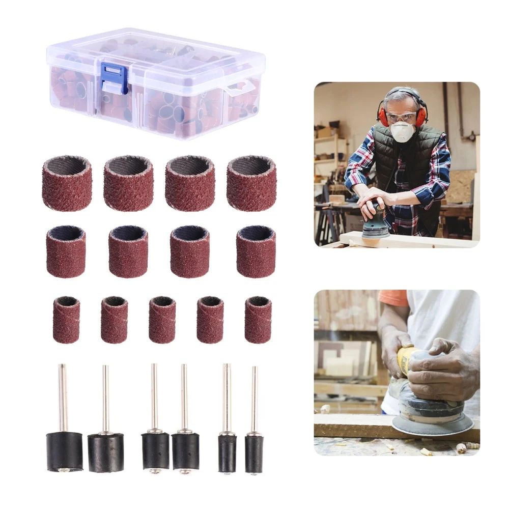 

252pcs Sanding Bands Drum Sleeve Grit Mandrel Rotary Tool Kit Accessories