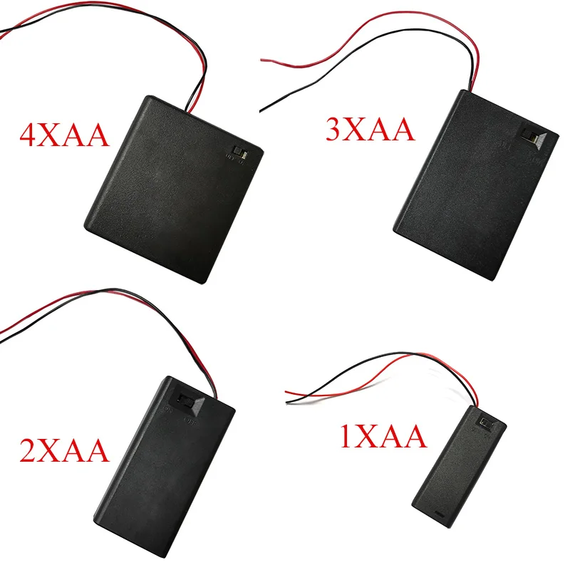 

Hot Sale Plastic DIY 2/3/4 Slot AA Battery Holder Box Case AA Battery Holder Box Case With Switch and Cover