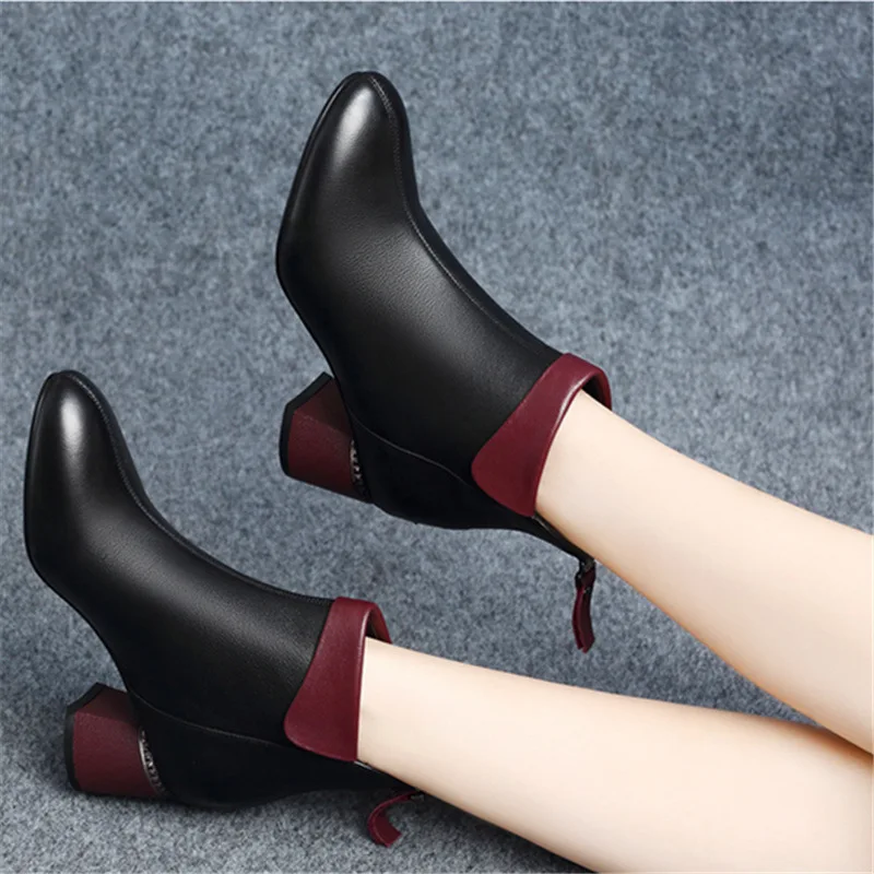 Прямая поставка Новинка 2019 года осенние женские ботинки ботильоны на высоком