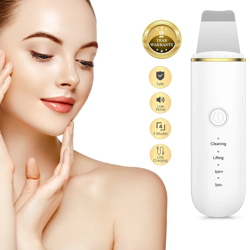 

Ultrasonic Skin Scrubber Deep Cleansing Cavitation Peeling Shovel Facial Pore Cleaner Facial Massager Face-lifting Machine