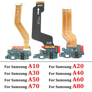 USB-разъем для зарядки и материнская плата Flex для Samsung A10 A20 A30 A40 A50 A70 A80 A10S A20S A30S A50S A31, порт для зарядки