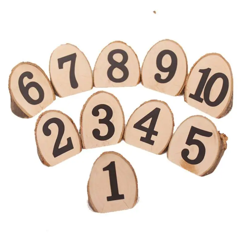 Rustic Wedding Wooden Table Numbers 1-10 Set for Receptions Banquet Catering Cafe Restaurant | Дом и сад