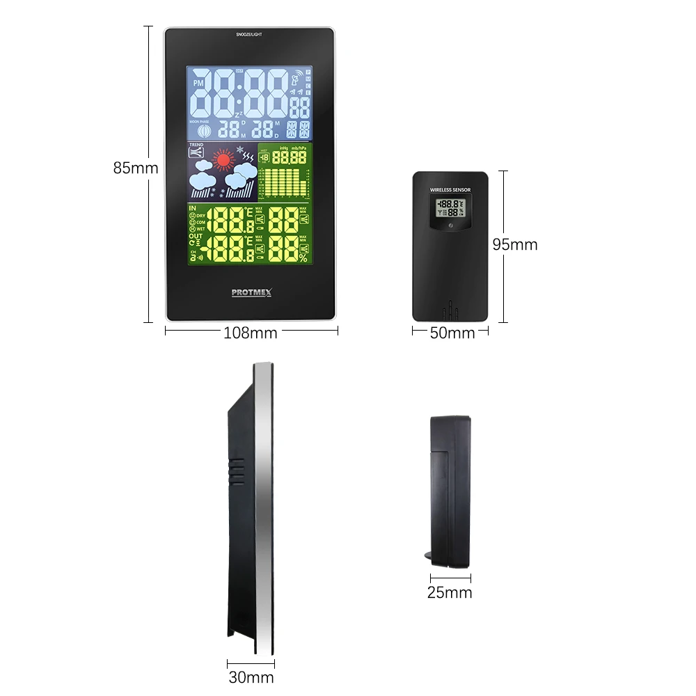 Метеостанция барометр термометр гигрометр беспроводной датчик ЖК дисплей