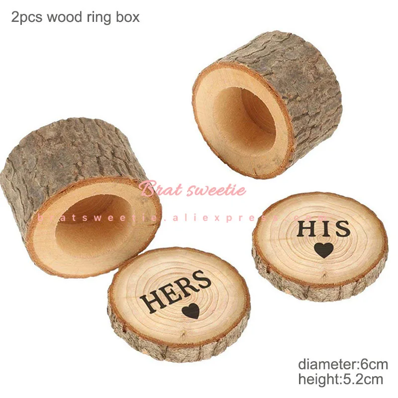 his hers ring box Деревенский деревянный подсвечник, креативный подсвечник из дерева, рождественское свадебное украшение стола, центральные украшения, товары для дня рождения - Цвет: his hers ring box