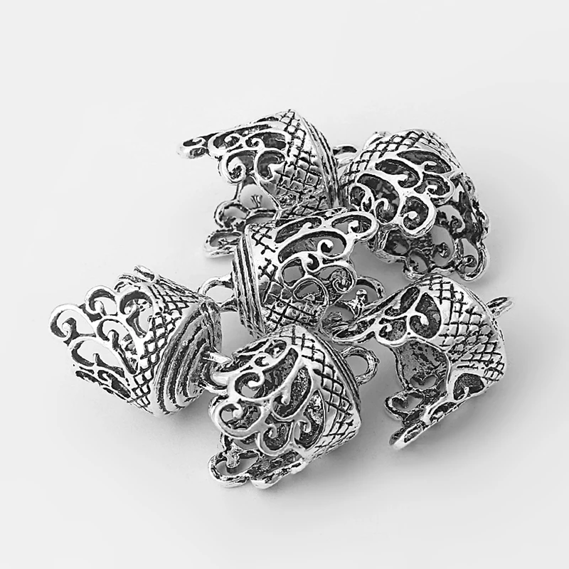 10 шт. бусины под античное серебро с кружевом|caps beads|end capsend beads |