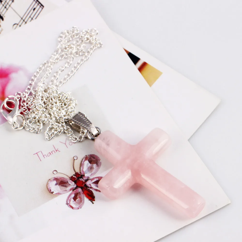 Сердолик Розовый кварц авантюрин Зеленый Опал Точка 1.6 &quotКрест Кулон Камень