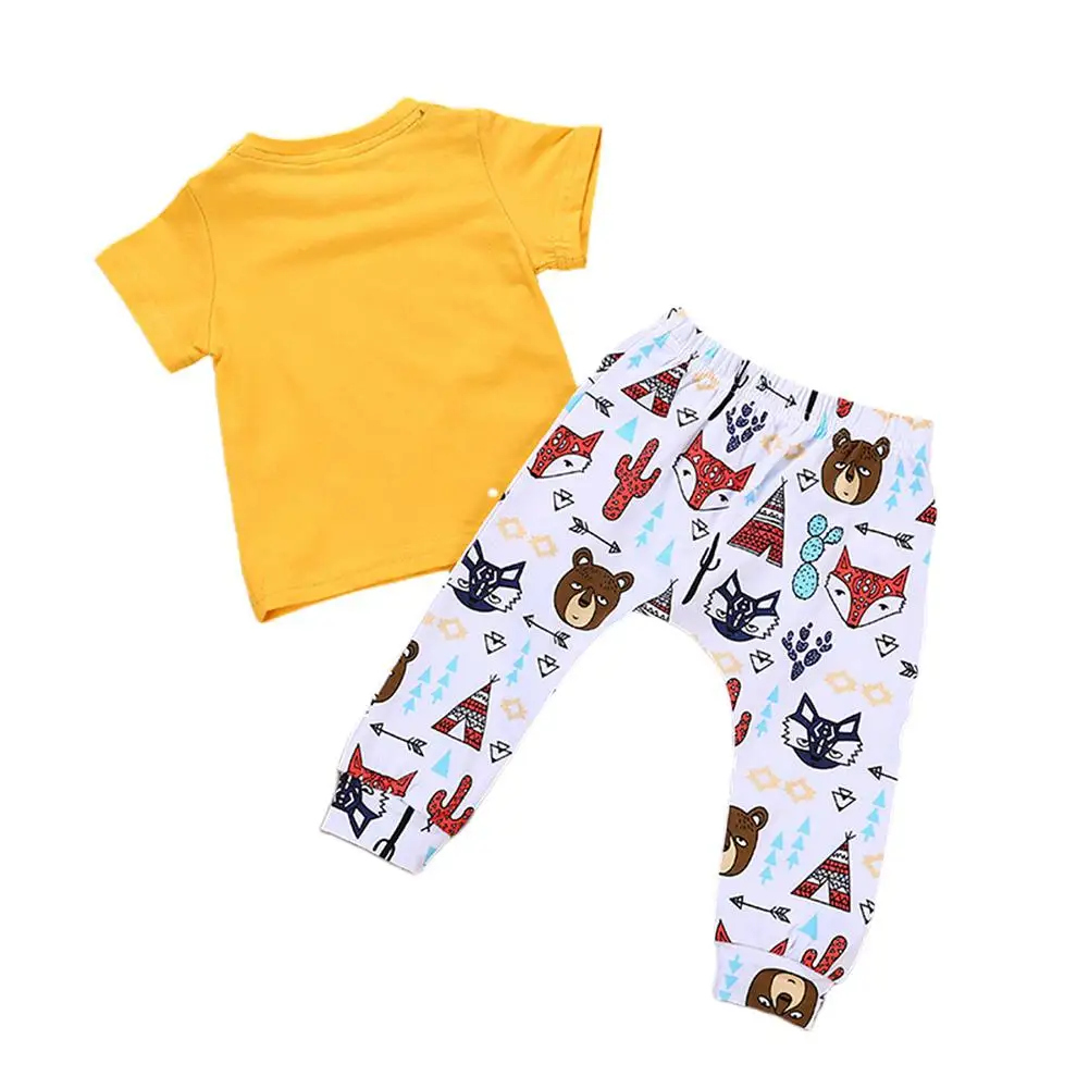 

Kuulee Children Leisure Suits Letters Decorated Top+Cartoon Animal Pants for Boys