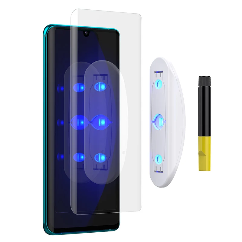Защитное стекло закаленное для XiaoMi Note 10 с распознаванием отпечатков пальцев УФ