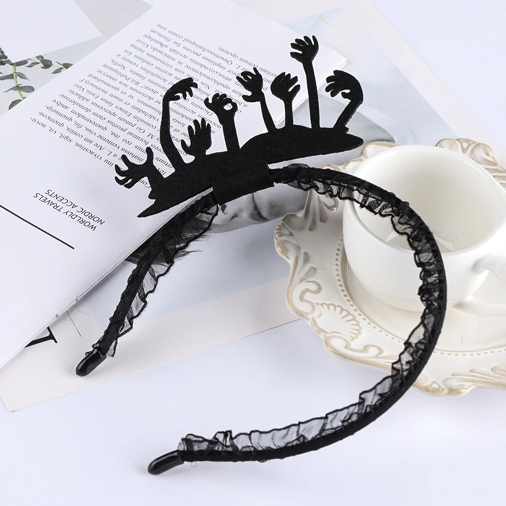Новинка бандана для готов Дьявол Рог волос обруч паук маска с вуалью Hairband Хэллоуин Косплей головные уборы вечерние аксессуары для волос