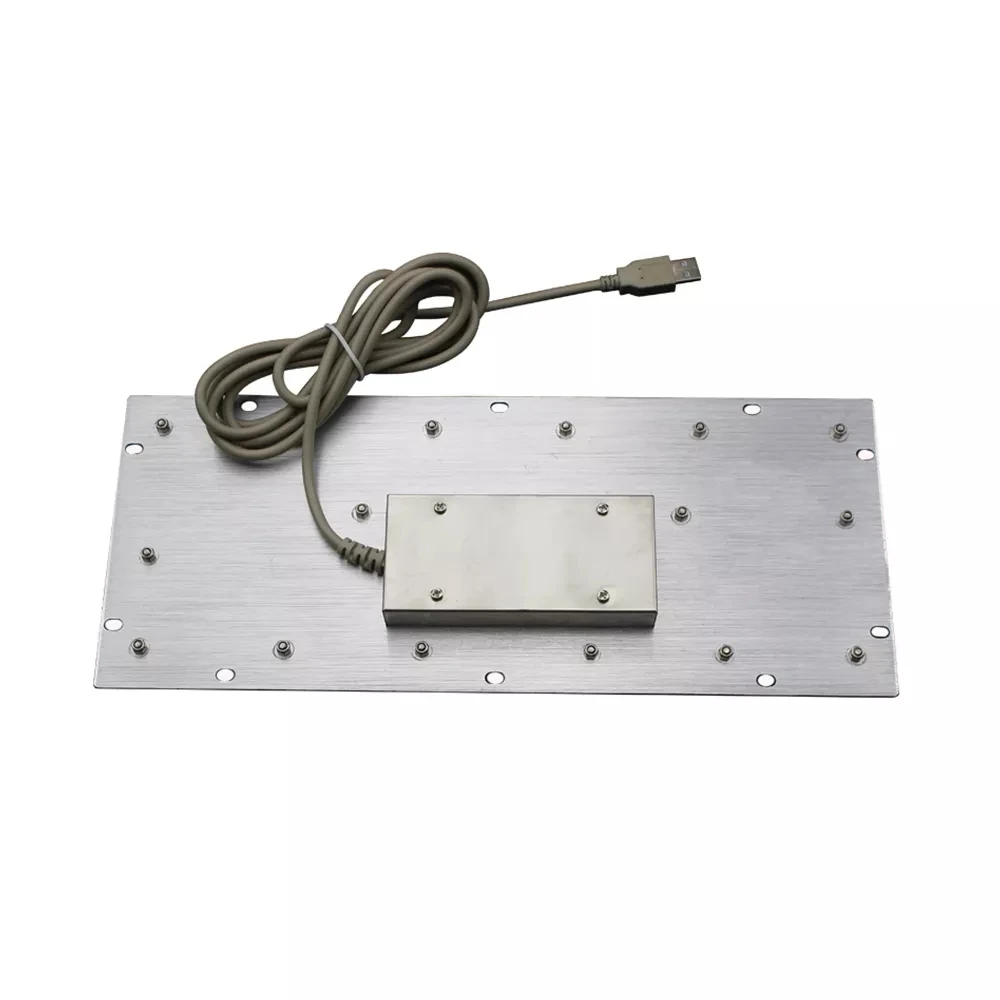 Водонепроницаемая черная промышленная прочная металлическая клавиатура из