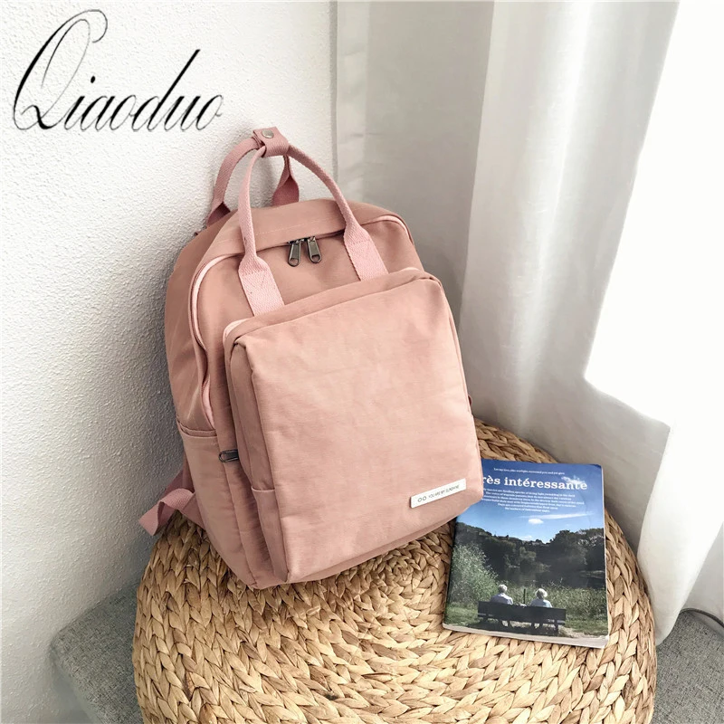 Модный женский рюкзак Qiaoduo Harajuku ulzzang новый однотонный водонепроницаемый