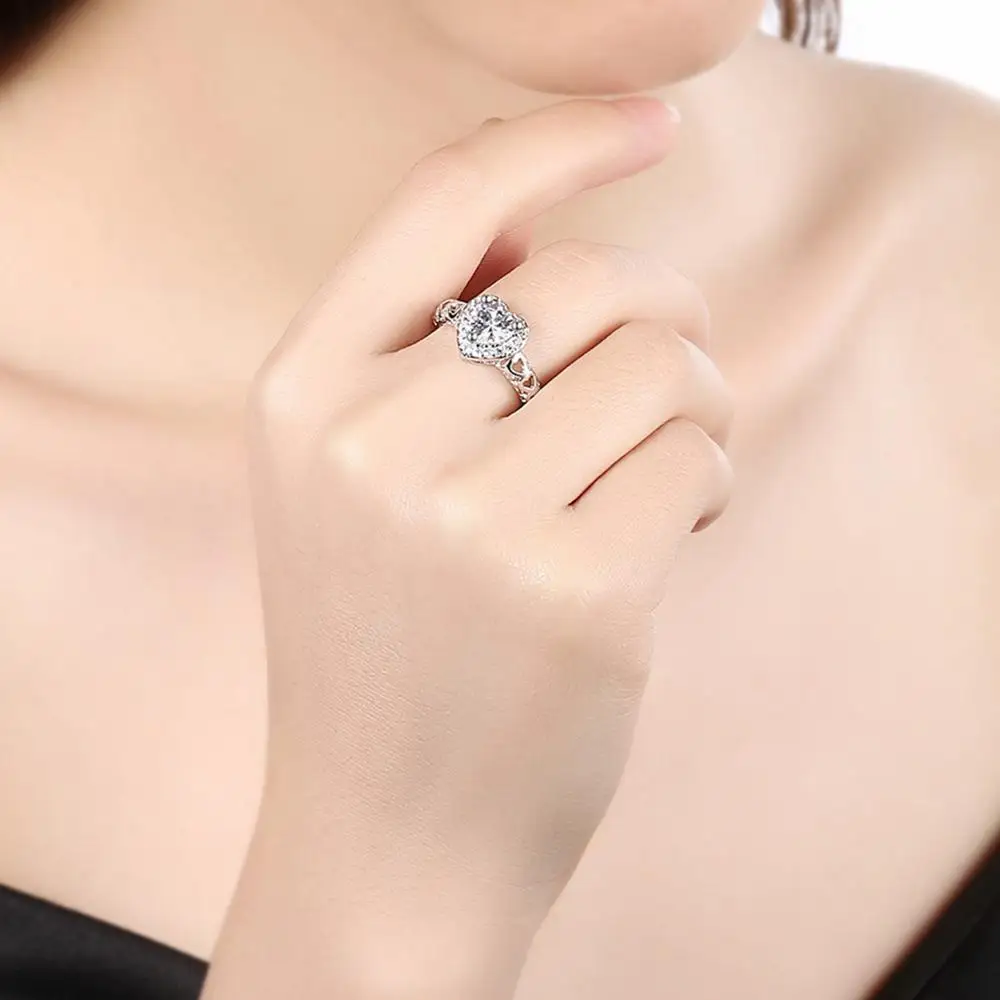 Обручальное кольцо из стерлингового серебра 925 пробы Buyee светло-белый циркон в