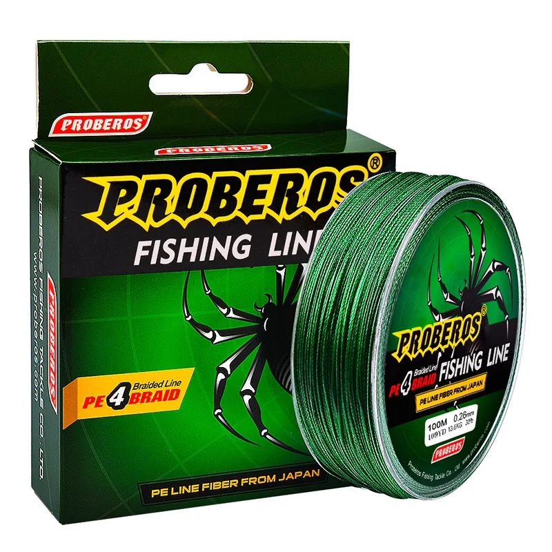 

Fishline 4 Braids100M 6-100LB Weaved Unfade Yarn Cord Multifilament Line Super Strong 4 Strands Fishing Line PE Wire