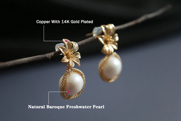 

GREEN PURPLE Fresh Water White Pearls Metal Flower Vintage Drop Earrings For Women Anniversary Silver 925 Ear Pin Charm Jewelry