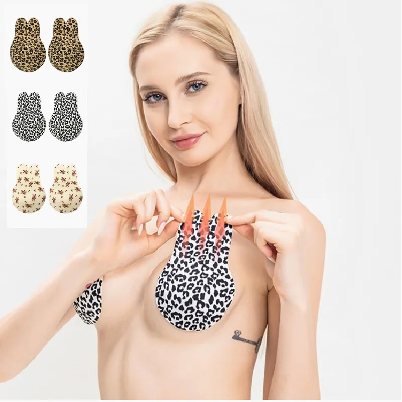 

Reusable Breast Petals Lift Nipple Cover Invisible Petal Adhesive Strapless Backless Leopard Silicone Breast Pasties Stickers