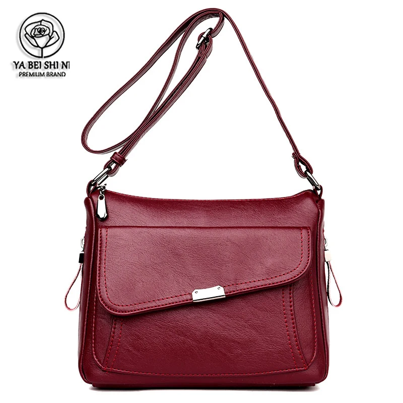 Модные женские кожаные сумки через плечо ручные винтажные сумки-мессенджеры