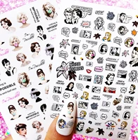 1 sheet 3d nail stickers characters nail art stickers decal template diy nail tool decorations hl17