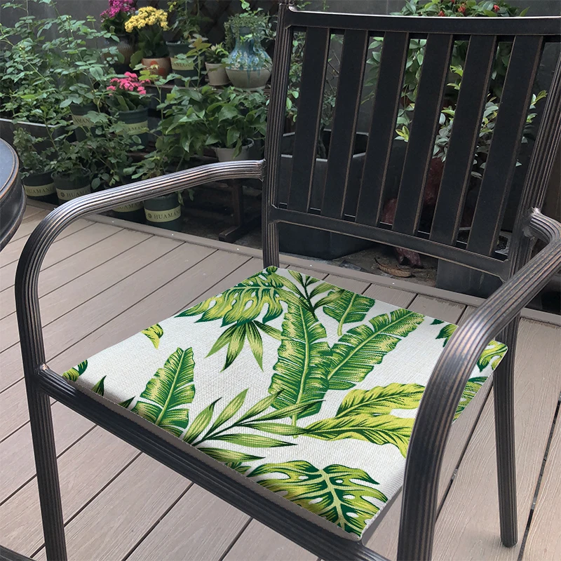 Геометрическая Подушка с принтами листьев тропических растений льняная мягкая