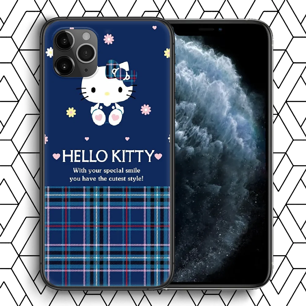 

Cartoon Hellos Kitties Phone Case For Iphone 4 4s 5 5S SE 5C 6 6S 7 8 Plus X XS XR 11 12 Mini Pro Max 2020 black Bumper Pretty