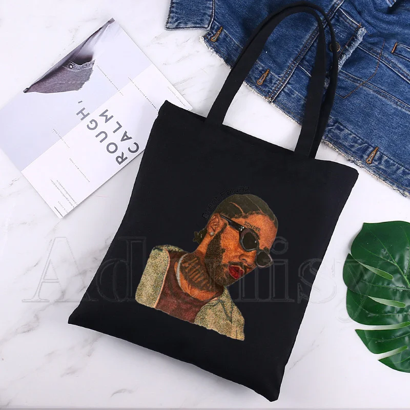 

Brent Faiyaz Cute Cartoon Shoulder Bag Canvas Bag Harajuku Shopper Bag Fashion Casual Summer Shoulder Bags Black Bag