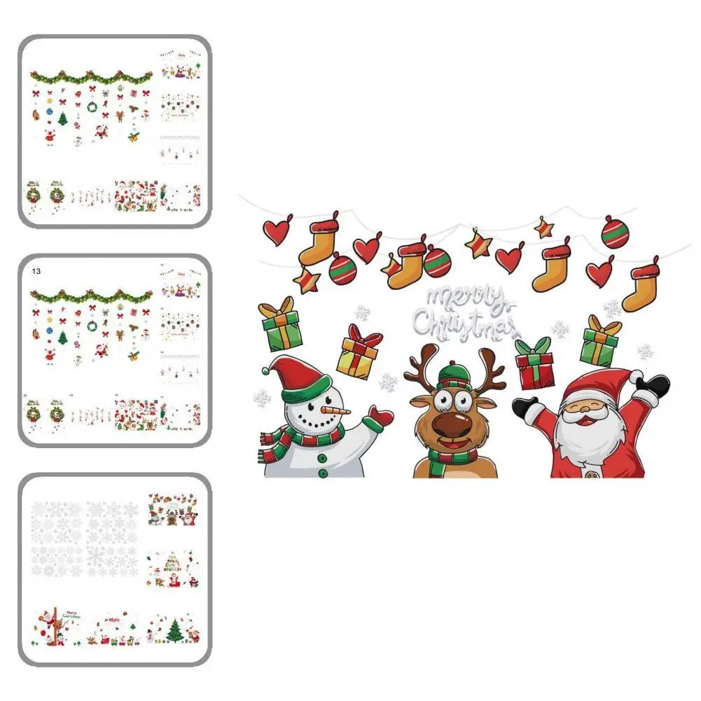 

Firmly Attach Double-side Christmas Window Glass Decor Static Sticker for Houses