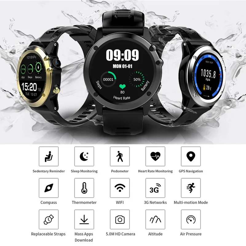 Умные часы H1 Android монитор сердечного ритма WiFi gps умные для мужчин IP68