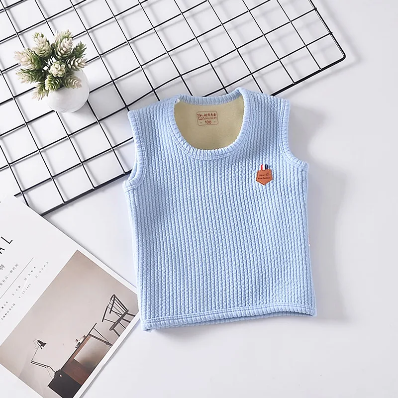 Зимний детский меховой жилет флисовый для маленьких мальчиков и девочек куртка