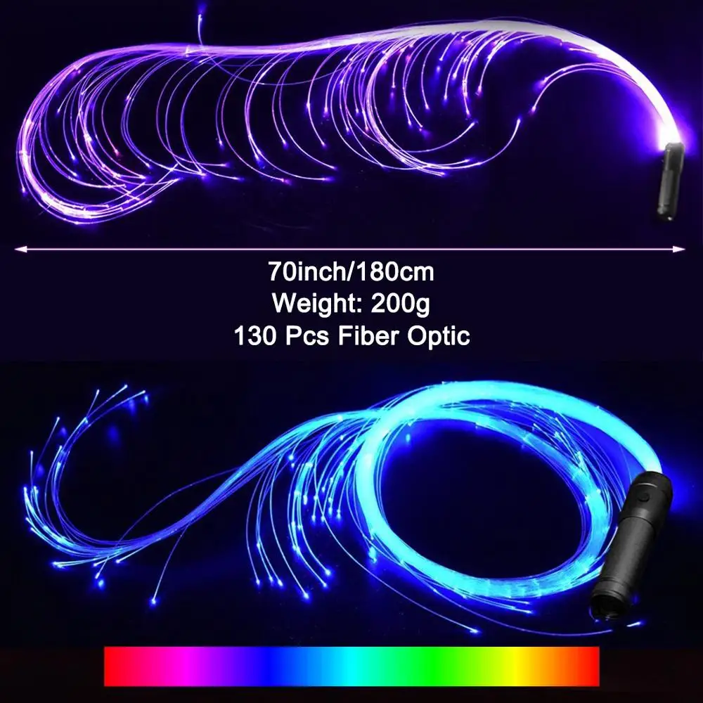 pmma led fiber optic cable whip led glow gloves multicolor dance whip light up rave toy flashlight dance festival stick glow led free global shipping