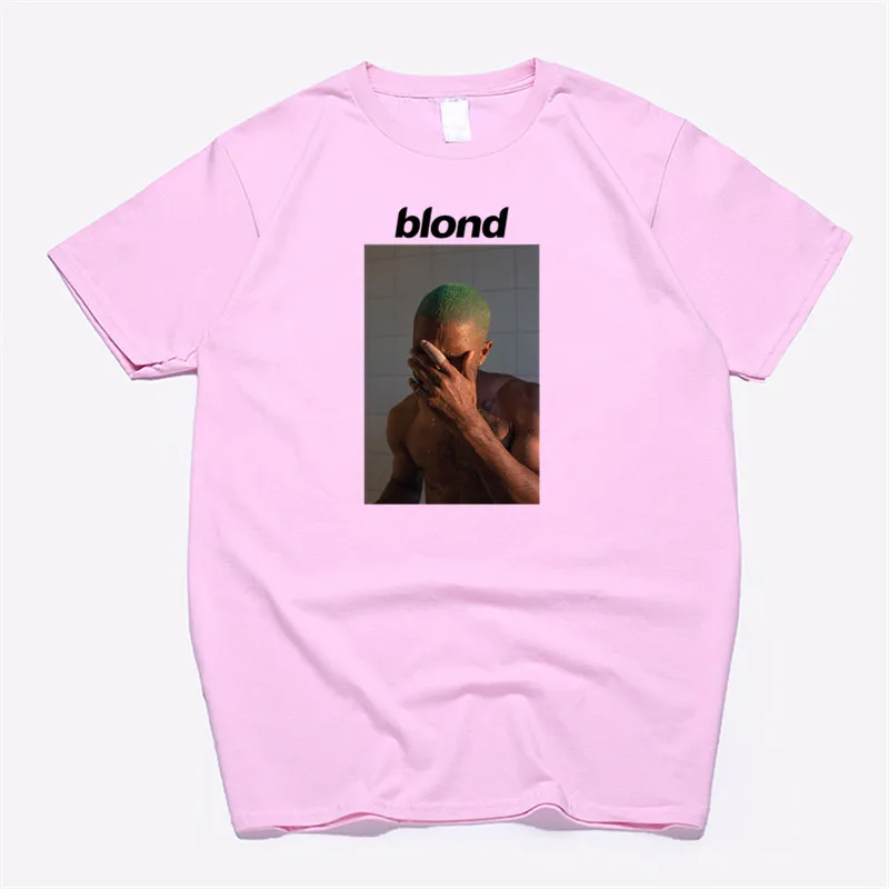 T99B-pink Мужская футболка Frank Ocean Blonde хип-хоп Rap, футболка унисекс, хлопок, футболка Homme Singer Harajuku, рубашка - Цвет: T99B-pink