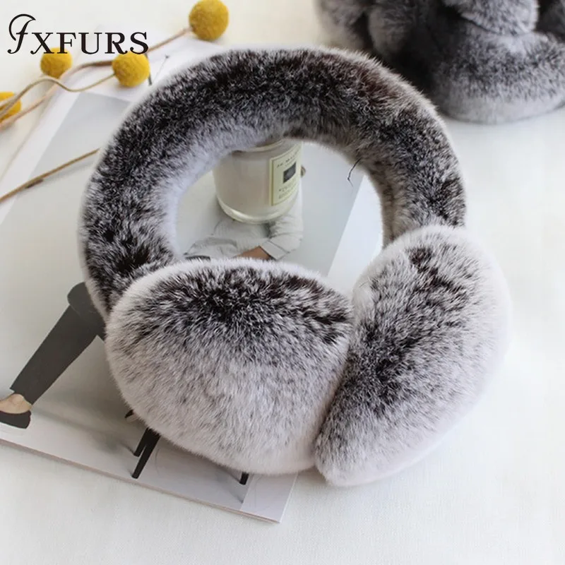 FXFURS, новинка, высокое качество, унисекс, настоящий мех кролика, наушники, женские, натуральный мех, теплые, зимние, детские, теплые, наушники