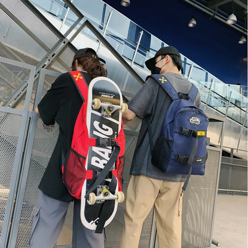 Рюкзак для скейтборда с двойным рокером, Портативная сумка из ткани Оксфорд для скейтборда, для мальчиков и девочек, вместительные рюкзак д... от AliExpress WW