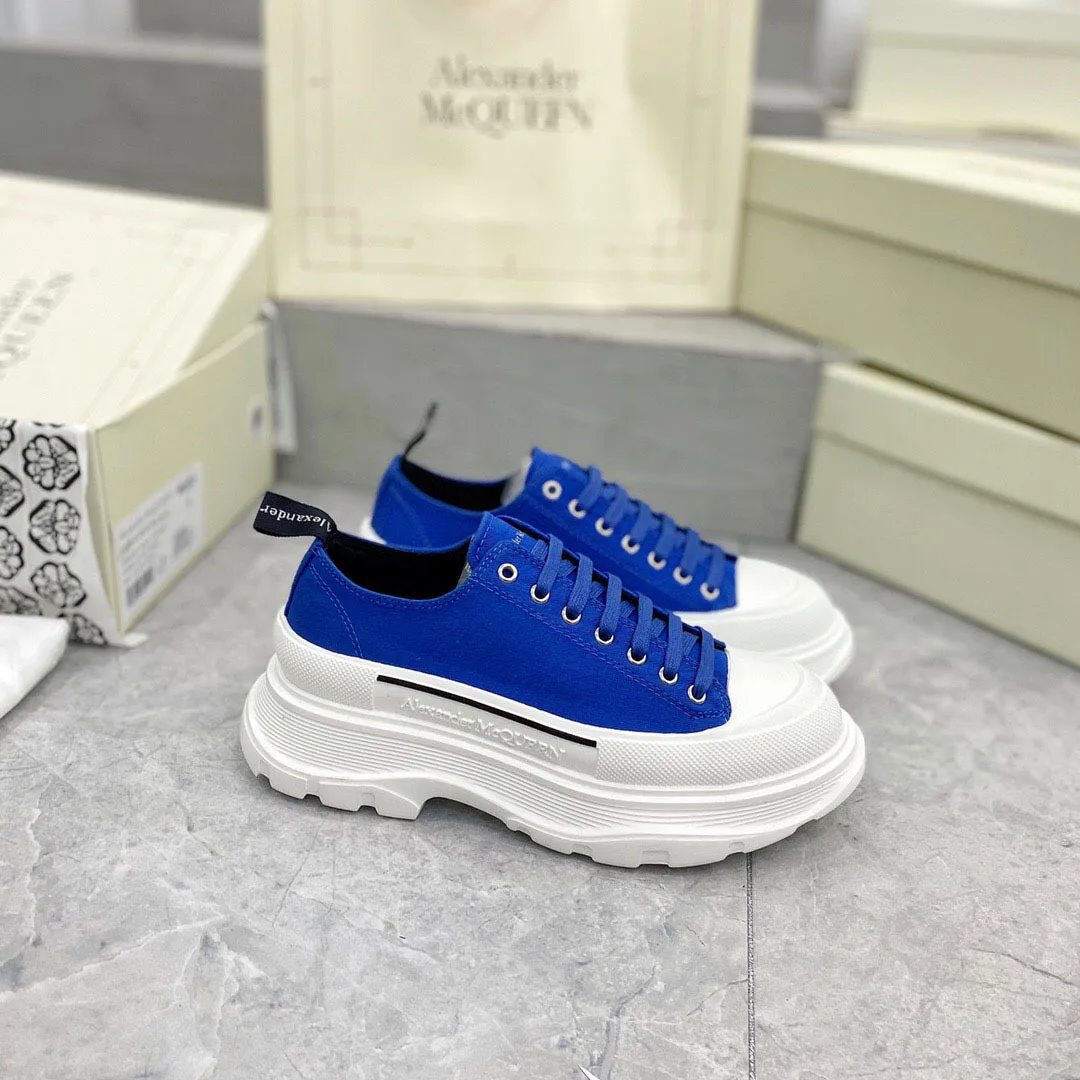 

High-quality McQueen Canvas Shoes Women's Summer 2021 New McQueen Thick-Soled Korean Casual Inner Increase Daddy Shoes