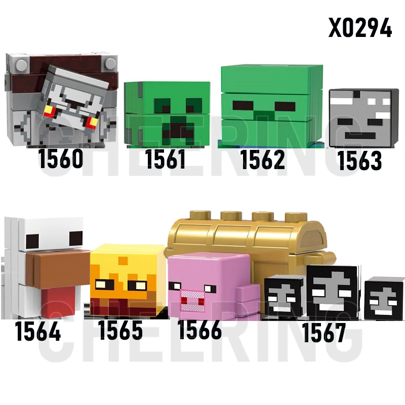 

On Stocks New Building Blocks My Cartoon Anime World Series Action Figures Accessories Head Hair Kid Toys Creative Gift X0289