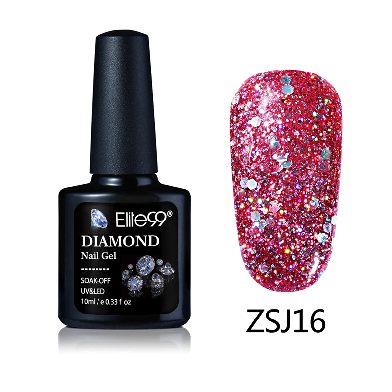ZSJ16 Elite99 термальный ультратонкий блеск 3 цвета личная гигиена меняющийся цвет Снежинка температурный гель для изменения цвета ногтей - Цвет: ZSJ16