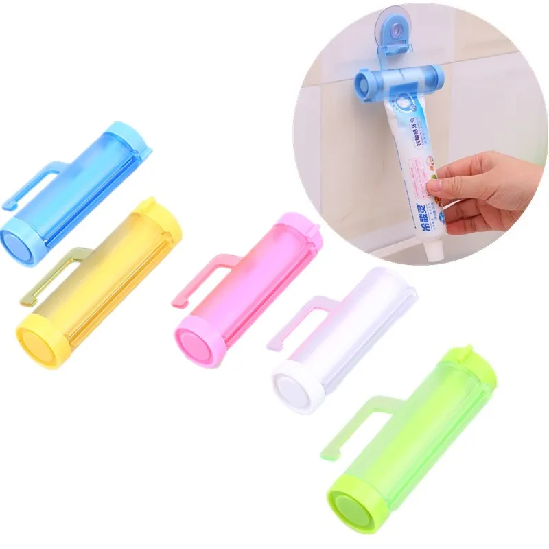 

1pc Toothpaste Squeezer Multifunctional Plastic Rolling Toothpaste Dispenser Home Bathroom Tube Sucker Holder Color Random