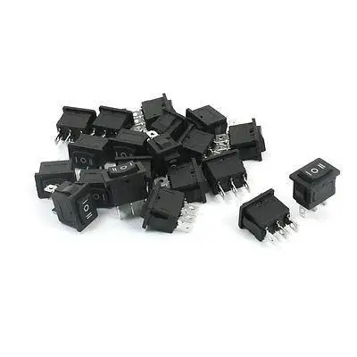 20Pcs Black AC 250V/6A 125V/10A 3 Position Locking SPDT Rocker Switch KCD1 |