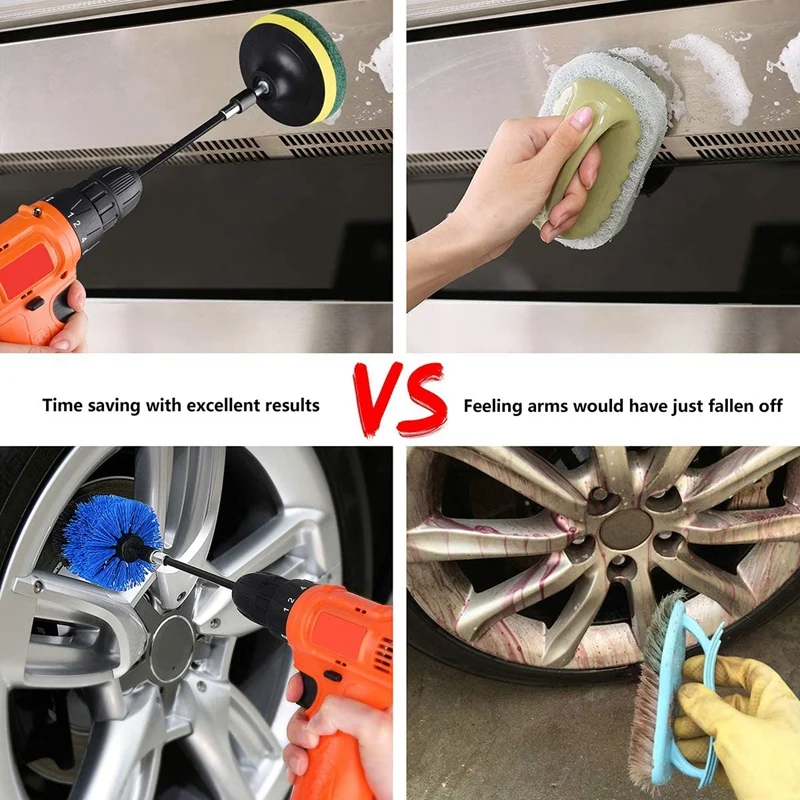 

14Pcs Drill Brush Attachment Power Scrubber Brush Cleaning Kit for Bathroom Surface Shower Kitchen Floor Tile Car