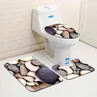 3 шт.компл. Набор ковриков для ванной Анти-скольжения Кухня коврик для ванной комнаты и туалета коврик моющийся пляжные Стиль