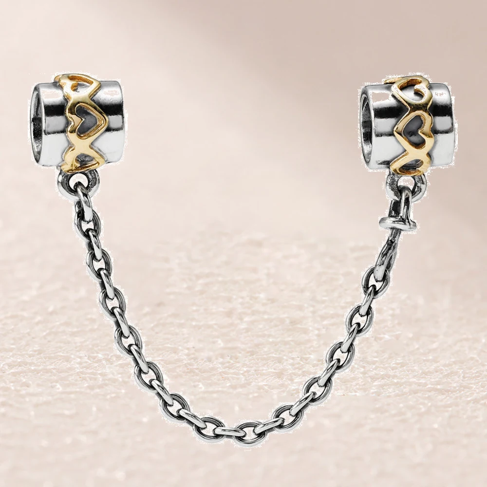 

790307 HEARTS SILVER SAFETY CHAIN -