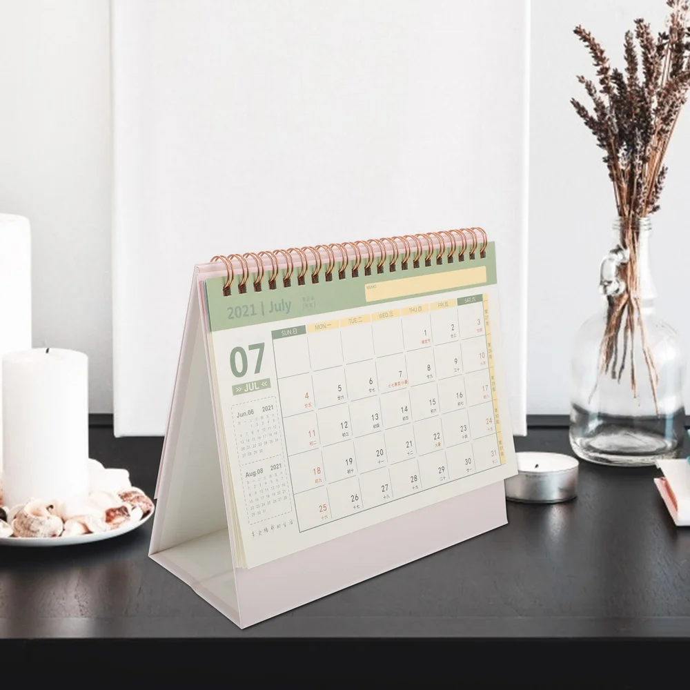 

2PCS Simple 2022 Desktop Calendar Practical Schedules Calendar Paper Calendar