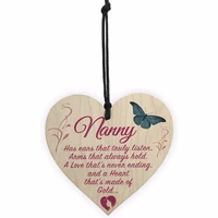 gift for nanny wooden heart shaped wood crafts christmas home diy tree decorations wine label small pendant accessories