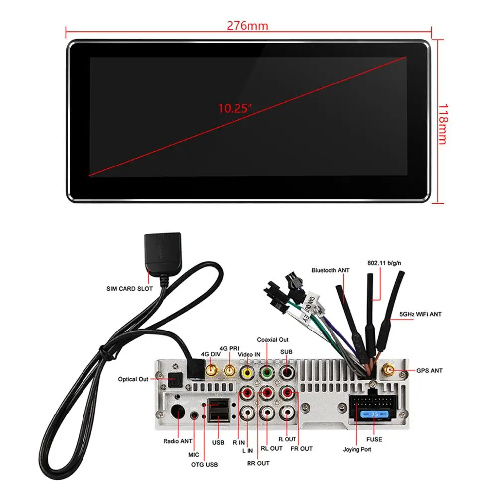 Универсальная автомобильная магнитола 10 25 дюйма 1 Din Android 4 + 64 ГБ DVR 4G для bmw e36 citroen