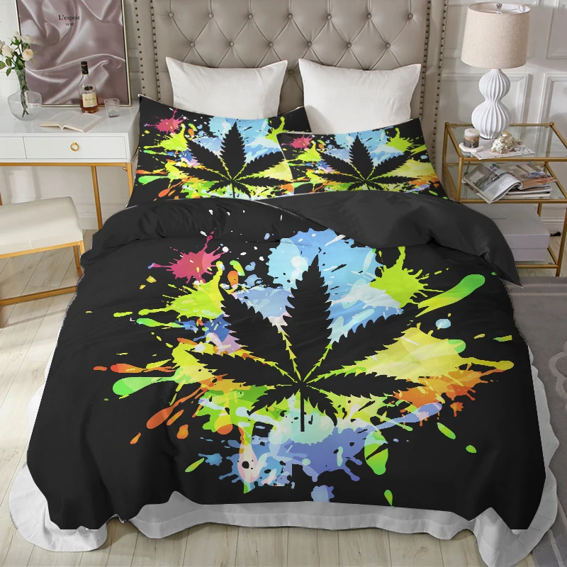 

3D Leaf Print Custom Duvet Cover Comforter/Quilt/Blanket Case Queen/King Euro 220x240 Bedclothes Bedding Sets