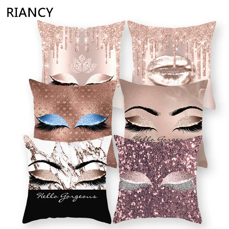 Мрамор ресниц Декоративные диванные подушки Чехол для из полиэстера домашний