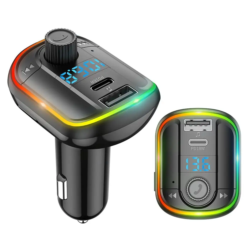 

PD 18 Вт автомобильное зарядное устройство Bluetooth 5,0 Автомобильный MP3-плеер FM-передатчик Быстрая зарядка зарядное устройство для телефона