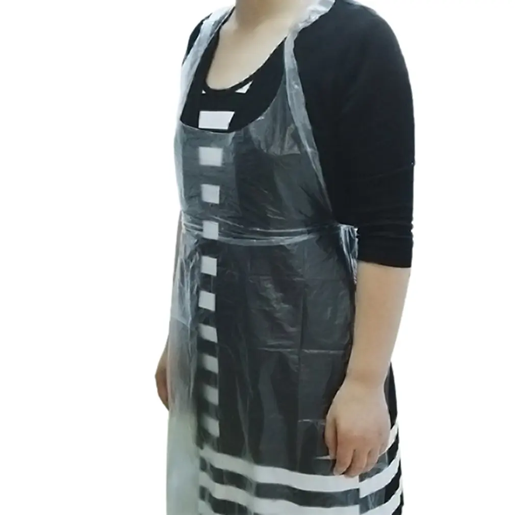 1/10/100 шт одноразовый пластиковый фартук водонепроницаемый и маслостойкий для